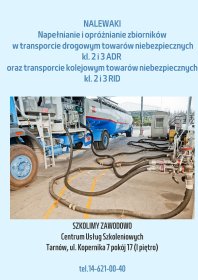 szkolenie Nalewaki- Napełnianie i opróżnianie zbiorników w transporcie drogowym