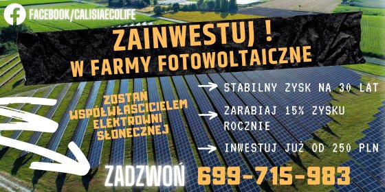 Zainwestuj z Nami w małe farmy fotowoltaiczne