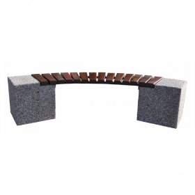 ławka betonowa łukowa bez oparcia 195×40 cm