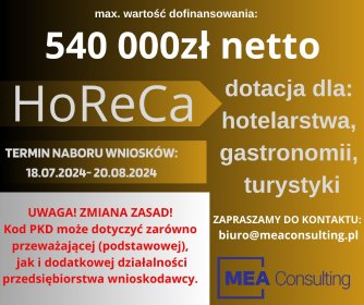 Przygotowanie dokumentacji aplikacyjnej do naboru HoReCa