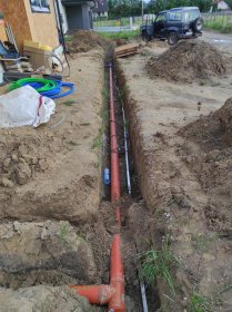 odprowadzenie wody deszczowej z rynien.