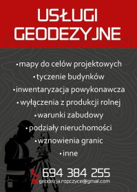 Podział nieruchomości, tyczenie budynków, mapa do celów projektowych