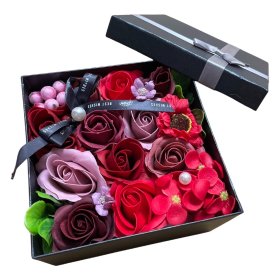 Flowerbox z kwiatów mydlanych w ozdobnym pudełku RÓŻNE KOLORY