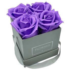 Flowerbox kwadratowy z róż mydlanych