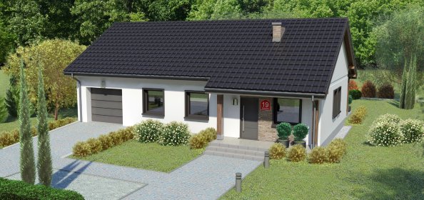 Dom jednorodzinny parterowy z garażem działka lasy stan deweloperski