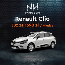 Wynajem długoterminowy samochodu Renault Clio na 1 rok / 2 lata