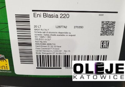 Olej przekładniowy ENI, AGIP Blasia 220, 18kg