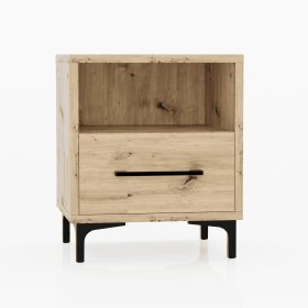 Szafka nocna z szufladą i oświetleniem LED Dąb Artisan
