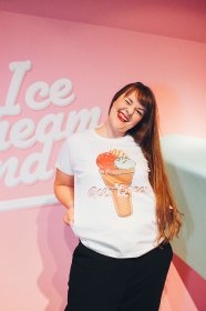 Koszulka, t-shirt z nadrukiem kolor biały