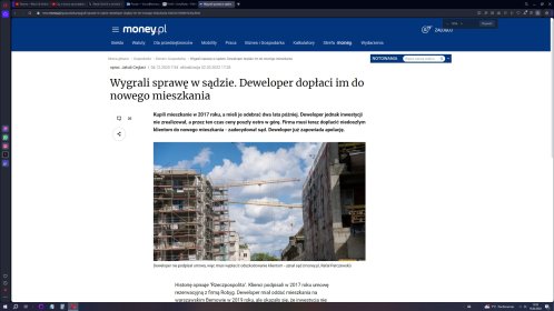 Sprawy sądowe z deweloperami, umowa deweloperska