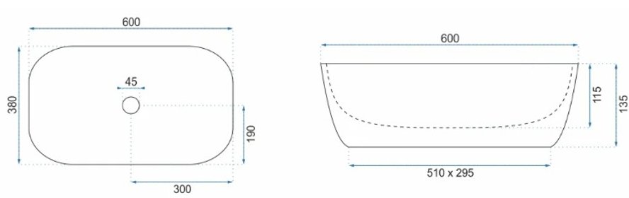 umywalka nablatowa REA Jovita