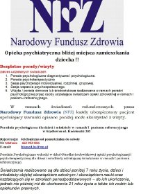 Lekarz psychiatra ,Psycholog, NFZ LOGOPEDA