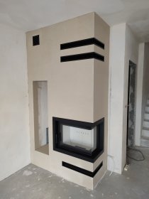 Wkład kominkowy szyba boczna wraz z półką na drewno