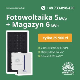 Fotowoltaika 5 kWp z magazynem energii 6,14 kWh off-grid OKAZJA!