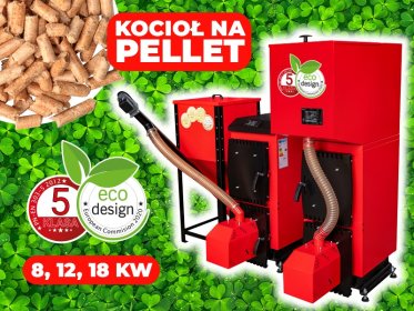 Kocioł Piec 5 KLASA na Pellet Z Podajnikiem PellPell 8 kW, 12 kW, 18 kW z MONTAŻEM
