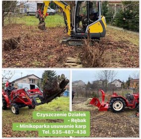 Czyszczenie działek , nieużytków / Mulczer Kosiarka Bijakowa Wyrywanie Karp wycinka drzew