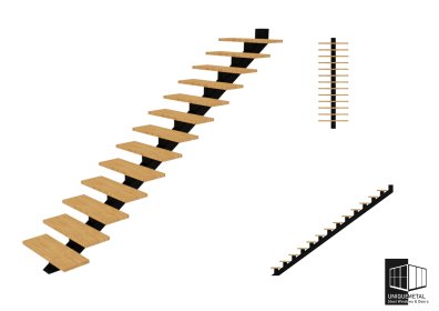Projekt i wykonanie schodów - metal w połączeniu z drewnem