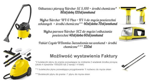 Wynajem sprzętów do sprzątania i prania