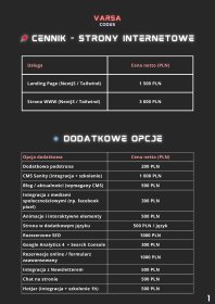 Cennik Strony Internetowe