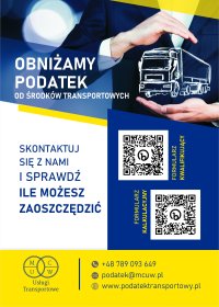 OBNIŻAMY podatek od środków transportu