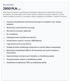 Projektowanie sklepów internetowych - Pakiet Standard Mini Projektowanie sklepów internetowych - Pakiet Standard Mini