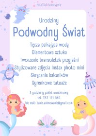 Pakiet urodzinowy ,,PODWODNY ŚWIAT"