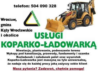 Wynajem Koparko-Ładowarki/Prace ziemne