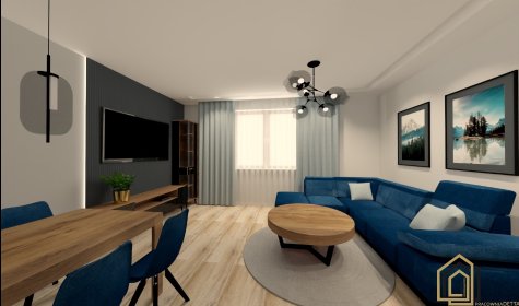 Projekt kuchni wraz z jadalnią i salonem