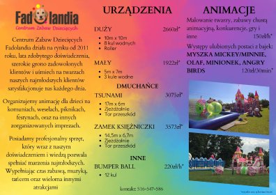 Wynajem zamków dmuchanych, obsługa festynów, pikników rodzinnych, eventów i innych