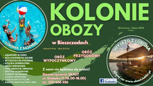 Kolonie i obozy przygodowe z elementami survivalu oraz artystycznymi, Bieszczady 2023