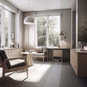 Projekty wnętrz komercyjnych takich jak sklepy, przestrzenie gastronomiczne, biura.