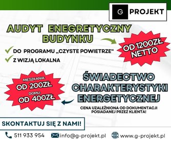 Audyt energetyczny m. in. dla programu Czyste Powietrze.