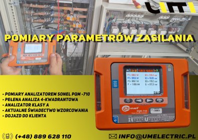 Pomiary parametrów zasilania analizatorem Sonel PQM 710