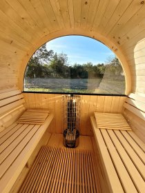 Sauna 3,5m taras + przedsionek + okno półpanoramiczne - OD PRODUCENTA!