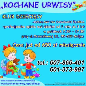 ŻŁOBEK - KLUB DZIECIĘCY KOCHANE URWISY opieka dzienna nad dziećmi 1-3