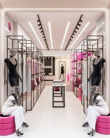 Wyposażenie sklepu do ekspozycji odzieży - regały, wieszaki, lady