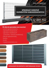 Sprzedaż montaż elementów ogrodzeniowych