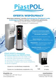 Sprzedaż wody mineralnej oraz montaż dystrybutorów do wody filtrujących.