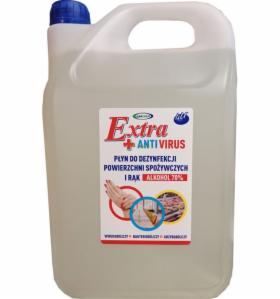 Extra Antivirus 5l - płyn do dezynfecji dłoni i powierzchni w zakładach spożywczych