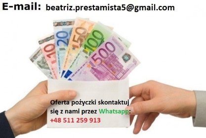 oferuje informacje o pożyczkach 511 Whatsapp: 259 913