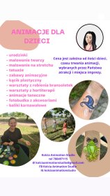 Animacja czasu wolnego dla dzieci - gry i zabawy, malowanie twarzy i inne