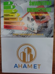 Wykonuję świadectwa energetyczne: lokali mieszkalnych i użytkowych, mieszkań, budynków/dom