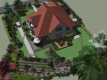 wizualizacje koncepcji ogrodów wraz z małą architekturą