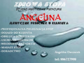 Medyczne i kosmetyczne pedicure u klijenta.