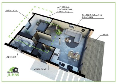 Dom drewniany Bellini 60 m² + antresola 30 m²