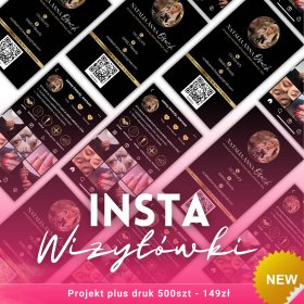 Insta Wizytówki- Projekt plus Druk 500sztuk
