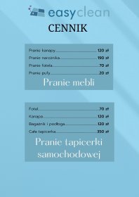 Pranie tapicerki samochodowej, dywanów oraz mebli