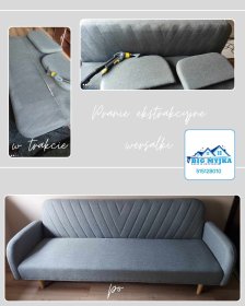 Pranie tapicerki meblowej w domu.