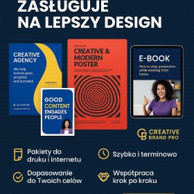 Tworzę spójne i estetyczne projekty graficzne: plakaty, ulotki, bannery, prezentacje i gra