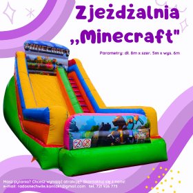 Wynajem zjeżdżalni dmuchanej „Minecraft